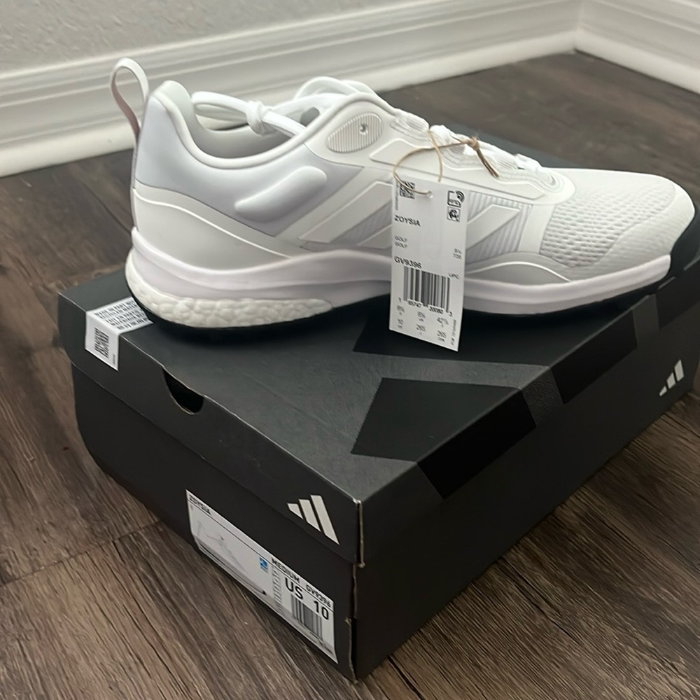White, adidas golf shoes,  W-10